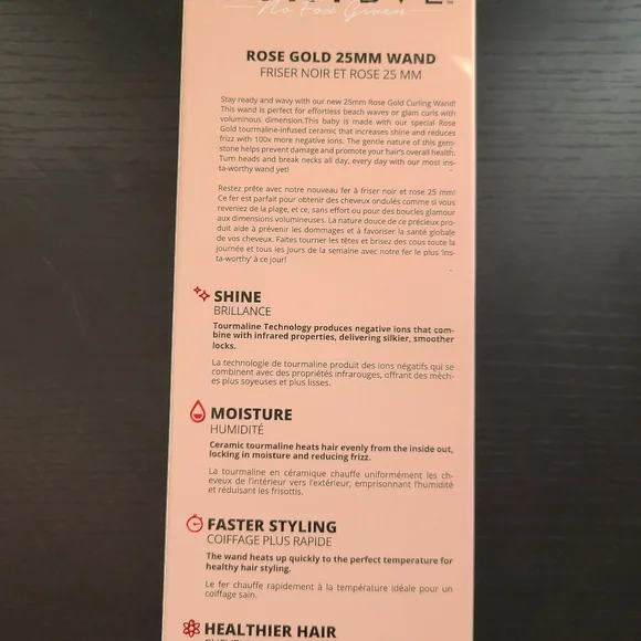 New Foxybae 25mm Curling Wand Rose Gold hair iron - Picture 3 of 4